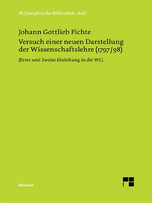 cover image of Versuch einer neuen Darstellung der Wissenschaftslehre